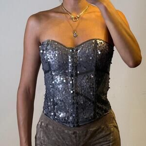 Silver Sequined Corset